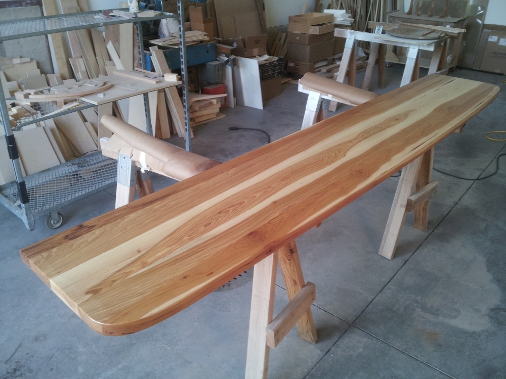 Ten foot hickory bar top for a basement recreation room.